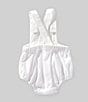 Edgehill Collection x Kristin Ellen Hockman Baby Girls Newborn-24 Months Liv Embroidered Linen Blend Sunsuit Bubble, Color:White - Image 2