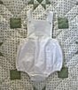 Edgehill Collection x Kristin Ellen Hockman Baby Girls Newborn-24 Months Liv Embroidered Linen Blend Sunsuit Bubble, Color:White - Image 4