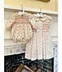 Edgehill Collection x Kristin Ellen Hockman Baby Girls Agnes Long Sleeve Smocked Bubble, Color:Coral - Image 6