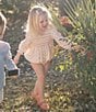 Edgehill Collection x Kristin Ellen Hockman Baby Girls Agnes Long Sleeve Smocked Bubble, Color:Coral - Image 3