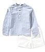 Edgehill Collection x Kristin Ellen Hockman Little Boys Anders Shorts Set, Color:Blue - Image 1