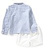 Edgehill Collection x Kristin Ellen Hockman Little Boys Anders Shorts Set, Color:Blue - Image 2