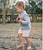 Edgehill Collection x Kristin Ellen Hockman Little Boys Anders Shorts Set, Color:Blue - Image 3