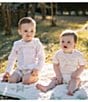 Edgehill Collection x Kristin Ellen Hockman Little Boys 2T-7 Gustav Peter Pan Collar Long Sleeve Linen Top & Gingham Shorts Set, Color:Tan - Image 5