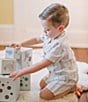 Edgehill Collection x Kristin Ellen Hockman Little Boys Oskar Camp Collar Stripe Short Sleeve Woven Top & Shorts Set, Color:Green - Image 4