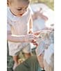 Edgehill Collection x Kristin Ellen Hockman Little Boys 2T-7 Sven Woven Peter Pan Collar Short Sleeve Top & Linen Shorts Set, Color:White - Image 3