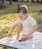 Edgehill Collection x Kristin Ellen Hockman Little Boys 2T-7 Sven Woven Peter Pan Collar Short Sleeve Top & Linen Shorts Set, Color:White - Image 4