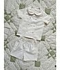 Edgehill Collection x Kristin Ellen Hockman Little Boys 2T-7 Sven Woven Peter Pan Collar Short Sleeve Top & Linen Shorts Set, Color:White - Image 6