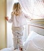 Edgehill Collection x Kristin Ellen Hockman Little Girls 2T-6X Delphine Honeycomb Blouse & Woven Pants Set, Color:Tan - Image 6
