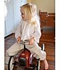 Edgehill Collection x Kristin Ellen Hockman Little Girls 2T-6X Delphine Honeycomb Blouse & Woven Pants Set, Color:Tan - Image 3