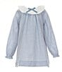 Edgehill Collection x Kristin Ellen Hockman Little Girls Selma Long Sleeve Dress, Color:Blue - Image 1