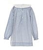 Edgehill Collection x Kristin Ellen Hockman Little Girls Selma Long Sleeve Dress, Color:Blue - Image 2