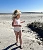 Edgehill Collection x Kristin Ellen Hockman Little Girls Sybil Square Neck Floral One-Piece Swimsuit, Color:Ivory - Image 4