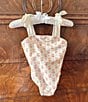 Edgehill Collection x Kristin Ellen Hockman Little Girls Sybil Square Neck Floral One-Piece Swimsuit, Color:Ivory - Image 3
