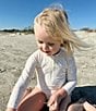 Edgehill Collection x Kristin Ellen Hockman Little Girls Thea Floral Print Quarter Zip One-Piece Swimsuit, Color:Ivory - Image 5