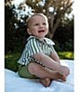 Edgehill Collection x Megan Karp Baby Boys Jack Stripe Peter Pan Collar Top & Shorts Set - Image 5