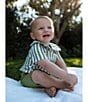 Edgehill Collection x Megan Karp Baby Boys Jack Stripe Peter Pan Collar Top & Shorts Set - Image 4
