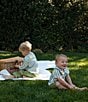Edgehill Collection x Megan Karp Baby Boys Jack Stripe Peter Pan Collar Top & Shorts Set - Image 6