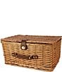 Edgehill Collection x Megan Karp Wicker Stripe Lined Keepsake Trunk - Image 2