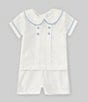 Color:White - Image 1 - x The Broke Brooke Baby Boy 3-24 Months Cameron Peter Pan Collar Pique Set