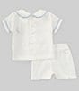 Color:White - Image 3 - x The Broke Brooke Baby Boy 3-24 Months Cameron Peter Pan Collar Pique Set