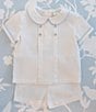 Color:White - Image 4 - x The Broke Brooke Baby Boy 3-24 Months Cameron Peter Pan Collar Pique Set