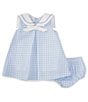 Color:Blue - Image 2 - x The Broke Brooke Baby Girls 3-24 Months Annabelle Woven Gingham Sailor Dress