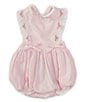 Color:Pink - Image 1 - x The Broke Brooke Baby Girls Newborn-24 Months Collins Pique Embroidered Romper