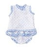 Color:White - Image 1 - x The Broke Brooke Baby Girls Newborn-24 Months Chapple Swiss Dot Sleeveless Tie Back Set