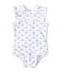 Color:Blue - Image 1 - x The Broke Brooke Baby Girls Newborn-24 Months Cissy Sailboat Print One Piece Swimsuit