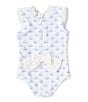 Color:Blue - Image 2 - x The Broke Brooke Baby Girls Newborn-24 Months Cissy Sailboat Print One Piece Swimsuit