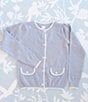 Color:Blue - Image 3 - x The Broke Brooke Little Girls 2T-6X Dottie Seed Stitch Sweater Cardigan