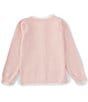 Color:Pink - Image 2 - x The Broke Brooke Little Girls 2T-6X Grace Seed Stitch Sweater Cardigan