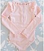 Color:Pink - Image 4 - x The Broke Brooke Little Girls 2T-6X Caroline Floral Trim One Piece Swimsuit