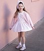 Color:Pink - Image 6 - x The Broke Brooke Little Girls 2T-6X Lillian Gingham Print Pleated Tennis Dress