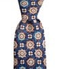 Edward Armah Medallion 3.3#double; Traditional Silk Tie, Color:Navy - Image 1