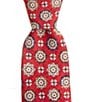 Edward Armah Medallion 3.3#double; Traditional Silk Tie, Color:Red - Image 1