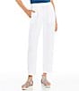 Color:White - Image 1 - Ankle Pleated Lantern-Leg Pull-On Ankle Pant