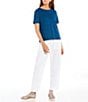 Color:White - Image 3 - Ankle Pleated Lantern-Leg Pull-On Ankle Pant