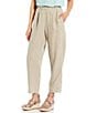 Color:Undyed Natural - Image 1 - Ankle Pleated Lantern-Leg Pull-On Ankle Pant