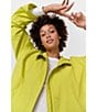 Color:Citron - Image 4 - Anorak Light Cotton Stand Collar Long Sleeve Pocketed Boxy Hooded Jacket