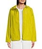Color:Citron - Image 1 - Anorak Light Cotton Stand Collar Long Sleeve Pocketed Boxy Hooded Jacket