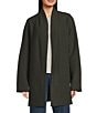 Eileen Fisher Boiled Wool High Collar Long Sleeve Open Front Jacket, Color:Wildland - Image 1