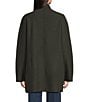 Eileen Fisher Boiled Wool High Collar Long Sleeve Open Front Jacket, Color:Wildland - Image 2