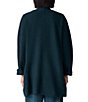 Eileen Fisher Boiled Wool High Collar Long Sleeve Open Front Jacket, Color:Alpine - Image 2