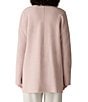 Eileen Fisher Boiled Wool Jersey Knit High Collar Long Sleeve Open-Front Jacket - Image 2