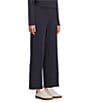 Eileen Fisher Brushed Terry Elastic Waist Straight Side Vent Pants, Color:Ink - Image 3