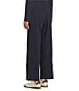 Eileen Fisher Brushed Terry Elastic Waist Straight Side Vent Pants, Color:Ink - Image 4