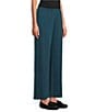Eileen Fisher Brushed Terry Elastic Waist Straight Side Vent Pants, Color:Alpine - Image 3