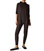 Eileen Fisher Brushed Terry Knit High Waisted Pull-On Leggings - Image 3